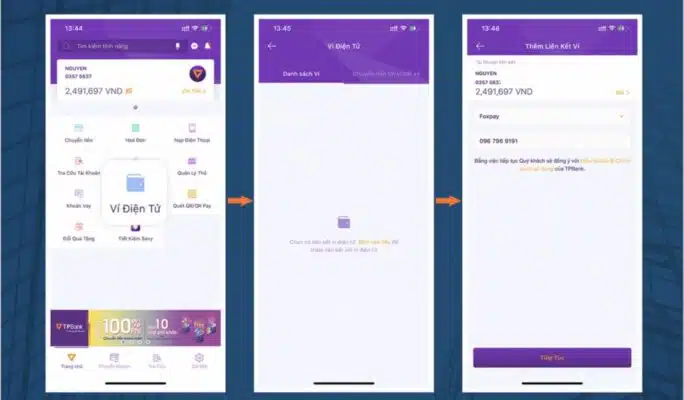 Liên kết Foxpay từ Internet Banking