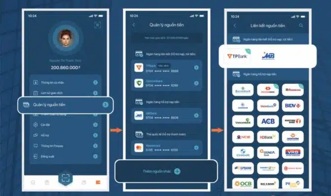 Liên kết ngân hàng trên Foxpay