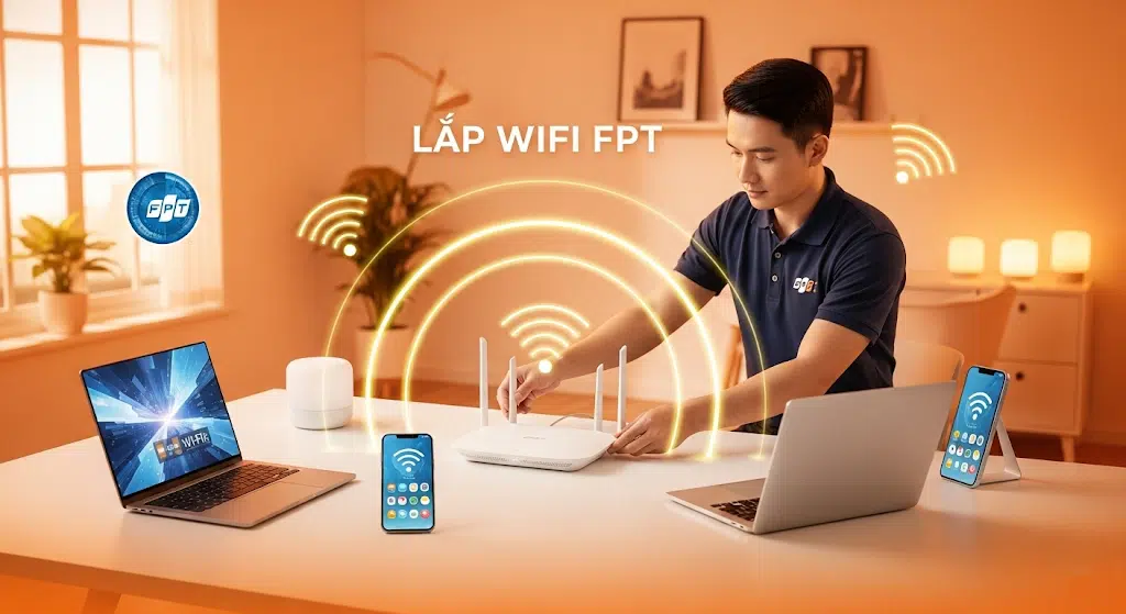 Dịch vụ lắp đặt WiFi6 FPT mạnh mẽ, ổn định cho mọi nhu cầu sử dụng