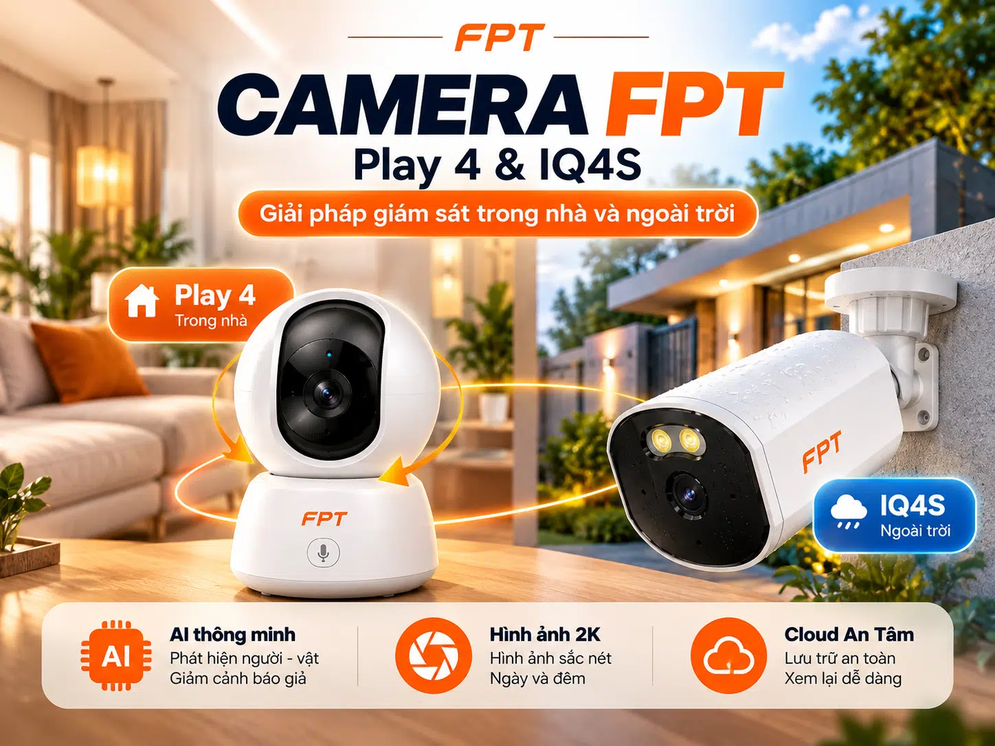 Đăng ký tư vấn Camera FPT Play 4 trong nhà và IQ4S ngoài trời
