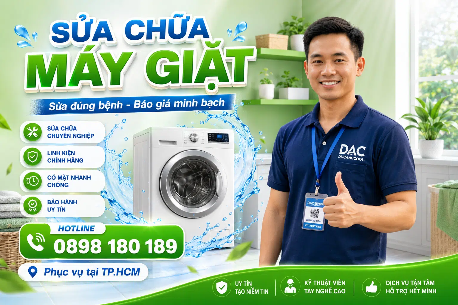 Sửa chữa máy giặt tại nhà TP.HCM - sửa đúng bệnh báo giá minh bạch