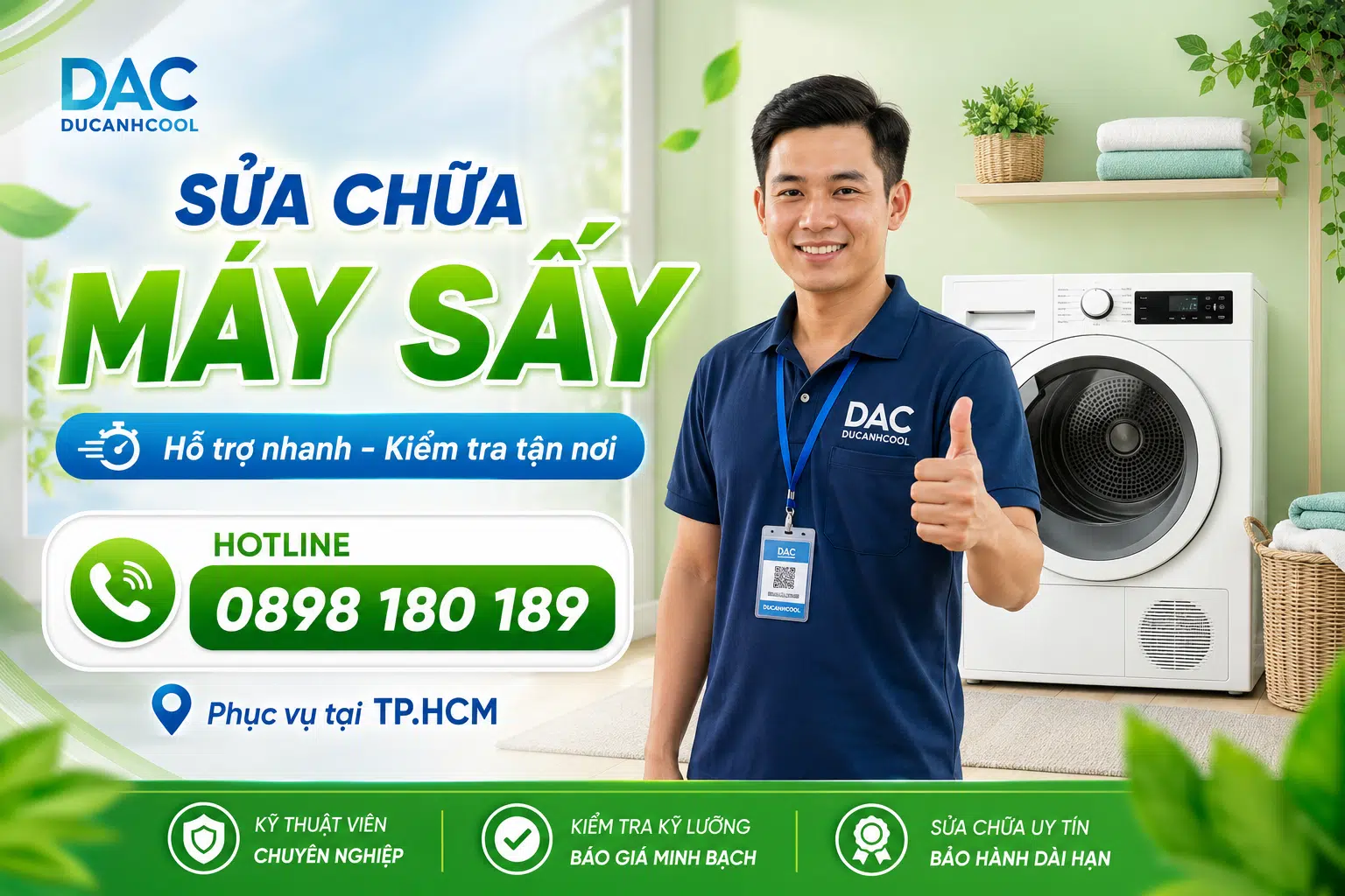 Sửa chữa máy sấy tại nhà TP.HCM - hỗ trợ kiểm tra tận nơi