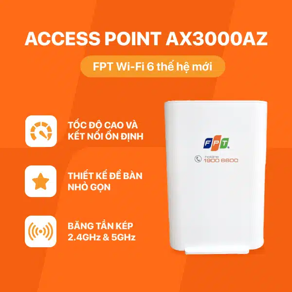 Access Point AX3000AZ WiFi 6 FPT Telecom thiết kế để bàn