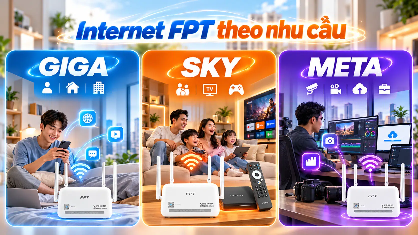 Internet FPT GIGA SKY META theo nhu cầu sử dụng và số lượng thiết bị